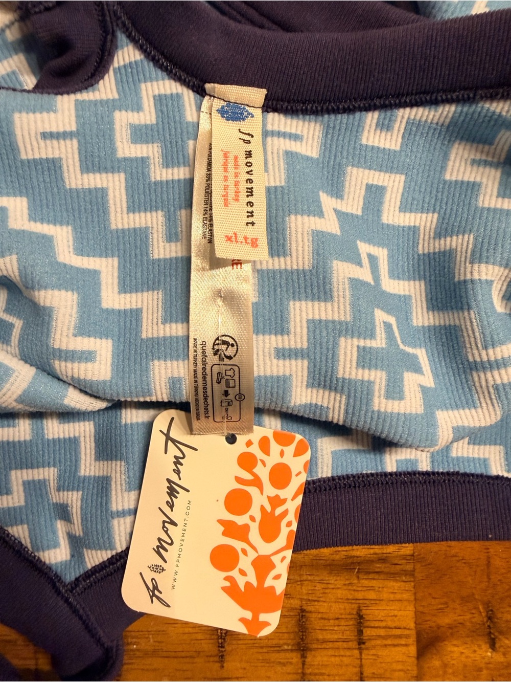 *NWT* Free People FP Movement All Clear Jacquard Cami in Blue Crush Combo, XL - Picture 14 of 16